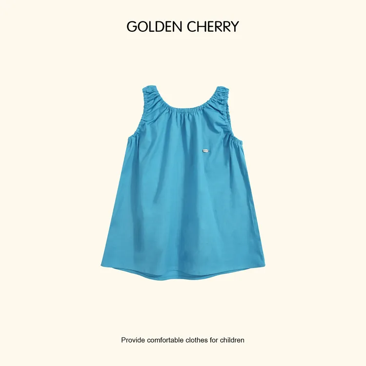 【金樱桃Golden cherry】小童透气蓝背心娃娃衫283118