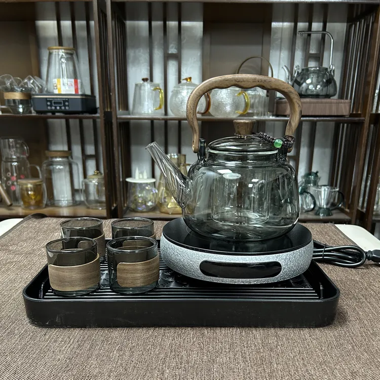 正茗堂超薄炉1500瓦大功率电陶炉玻璃壶套装茶盘套装电陶炉