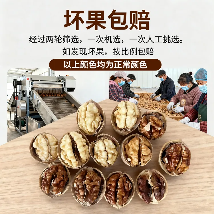 新疆直发正宗新疆185纸皮核桃原味生核桃手捏薄皮饱满