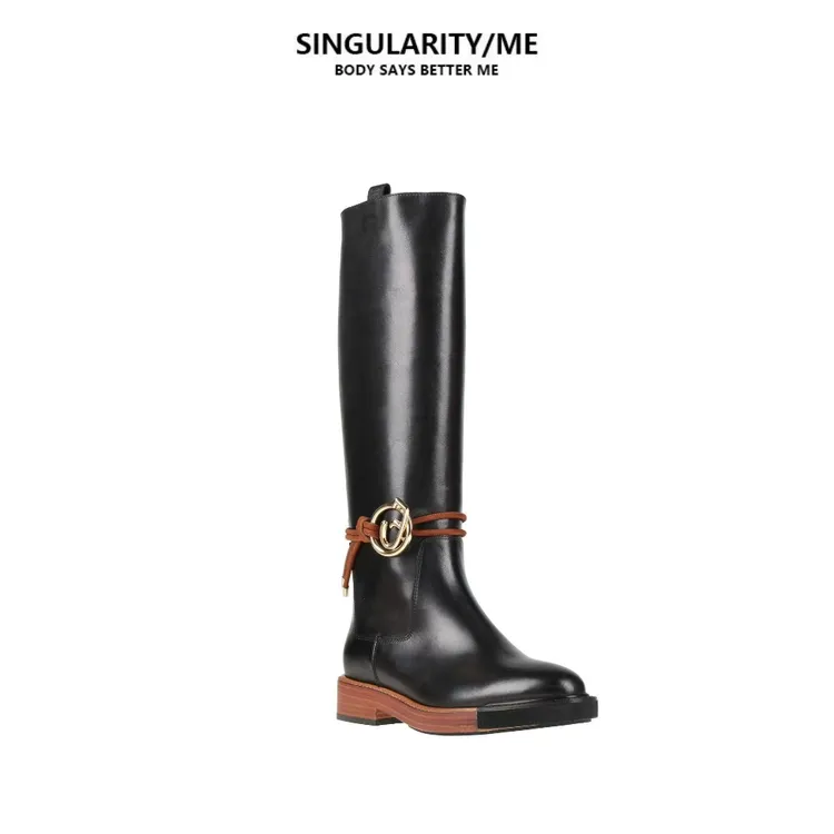 Singularity Me 10A 24031-1 牛皮英伦风百搭酷飒秋骑士靴高筒靴