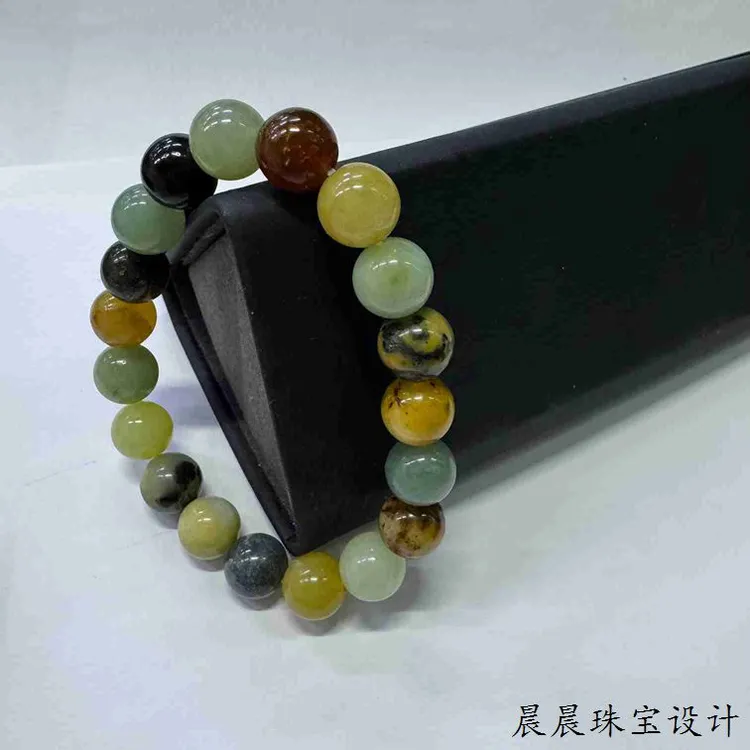 岫岩花玉10mm珠子手链天然颜色随机发货品质保证正品福利款