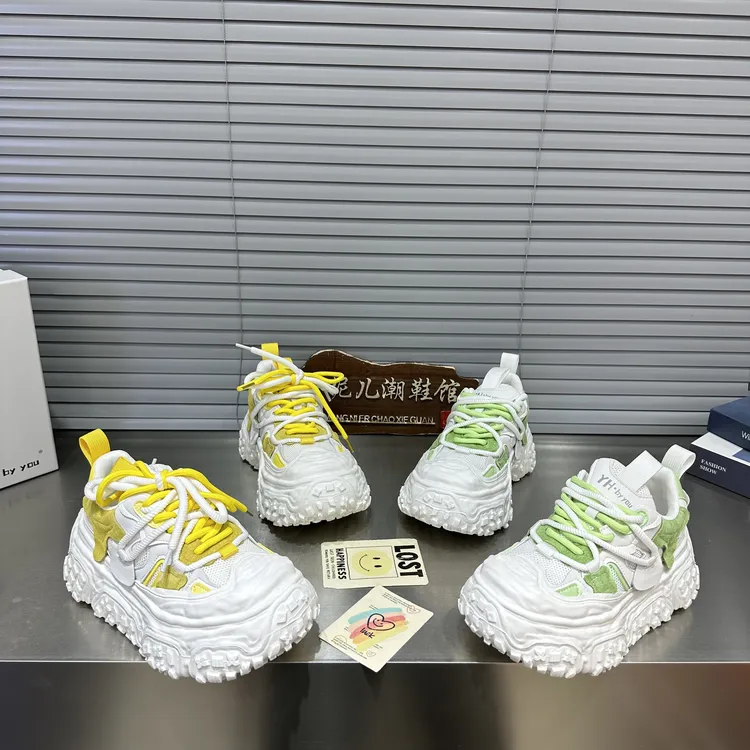 MANGNIER/女鞋时尚百搭拼色网面透气厚底休闲潮鞋溶解鞋韩版ins潮