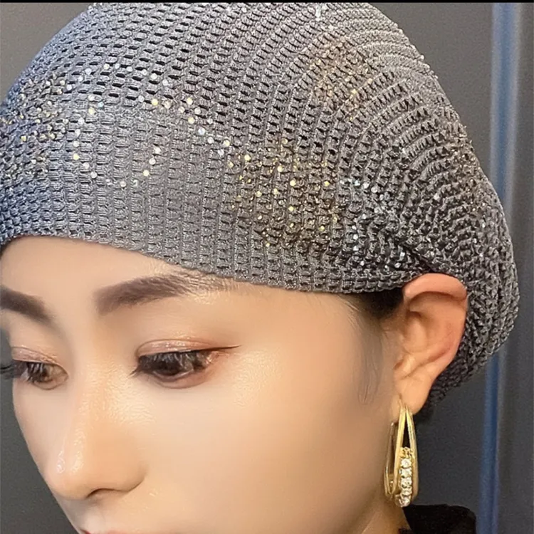 弹力网纱妈妈帽子