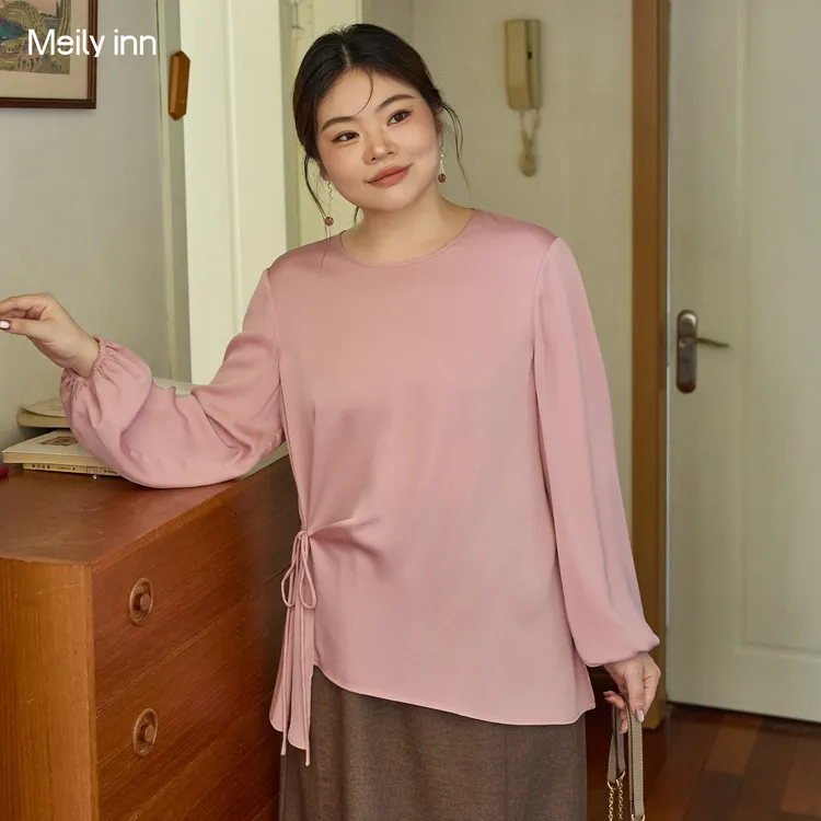 美丽客栈大码女装胖mm2025秋装新款上衣文艺收腰设计感洋气衬衫