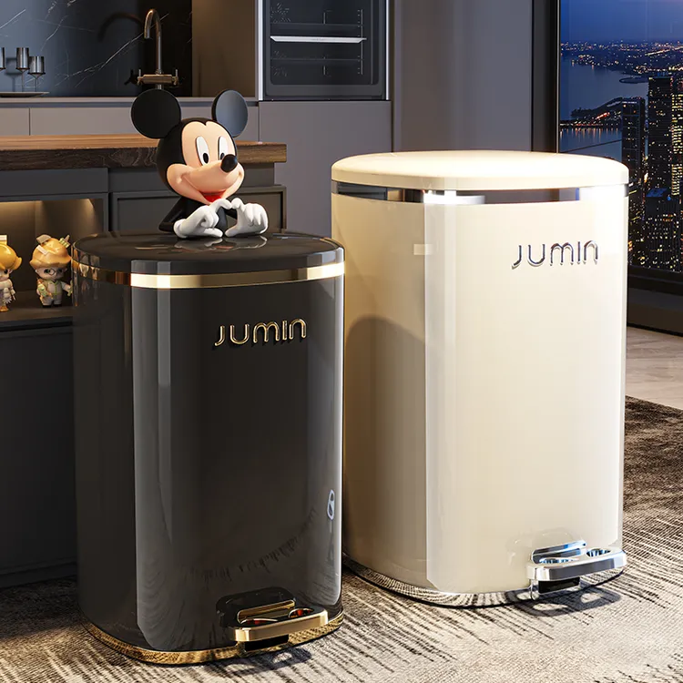 垃圾桶家用2025新款客厅带盖脚踩式大号大容量卧室厨房卫生间厕所