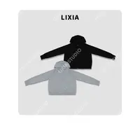 LIXIA【伦敦公式】休闲时尚慵懒感100羊毛连帽拉链款外套-D9852