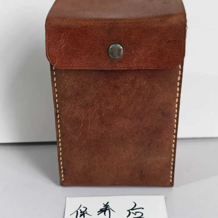 古物收藏 70年代左右全新牛皮腰包 11*18*6.5厘米 皮带穿孔小于5