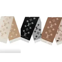 全新未使用 LOUIS VUITTON 字母保暖时尚 羊绒绒线围巾 情侣款