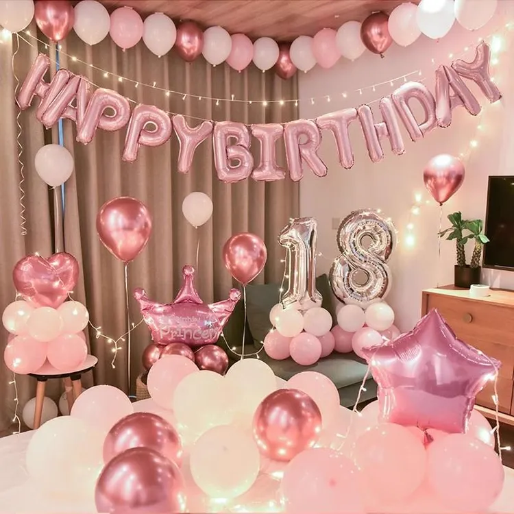 18岁成人礼生日场景布置十八岁男孩女孩气球派对装饰品高级感道具