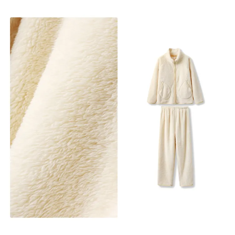 B 门店4&99！小黄鸭睡衣」高磅泡芙北极绒可外穿家居服套装女C24895