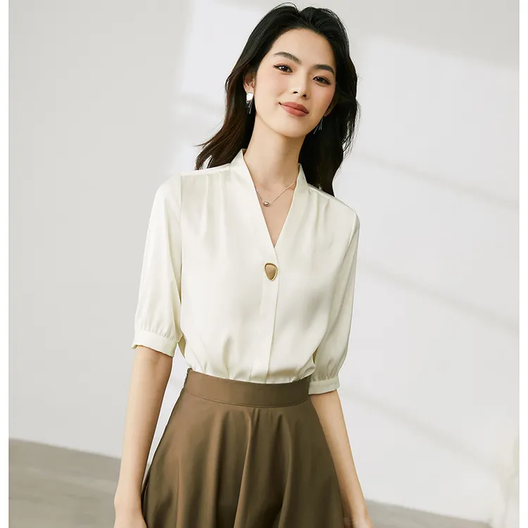 【断码清仓】V领衬衫女24012247