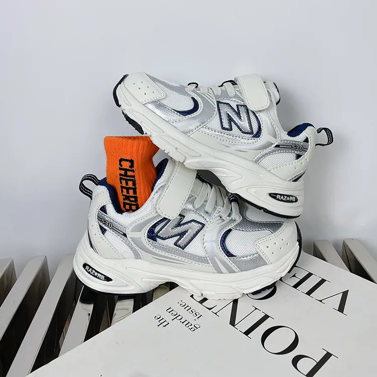 2025春秋新款儿童老爹鞋透气网面运动鞋魔术贴宝宝鞋ins潮nb530