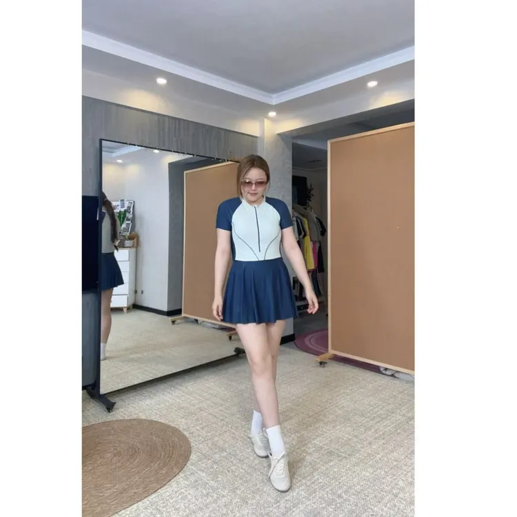 大冰冰同款 大码微胖遮臀显瘦保守连体平角带胸垫女式遮肉泳衣女
