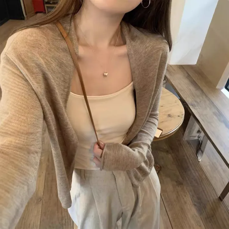 开衫夏季防晒衣爆款设计感灰色薄款洋气外套女网红春游出行衣服