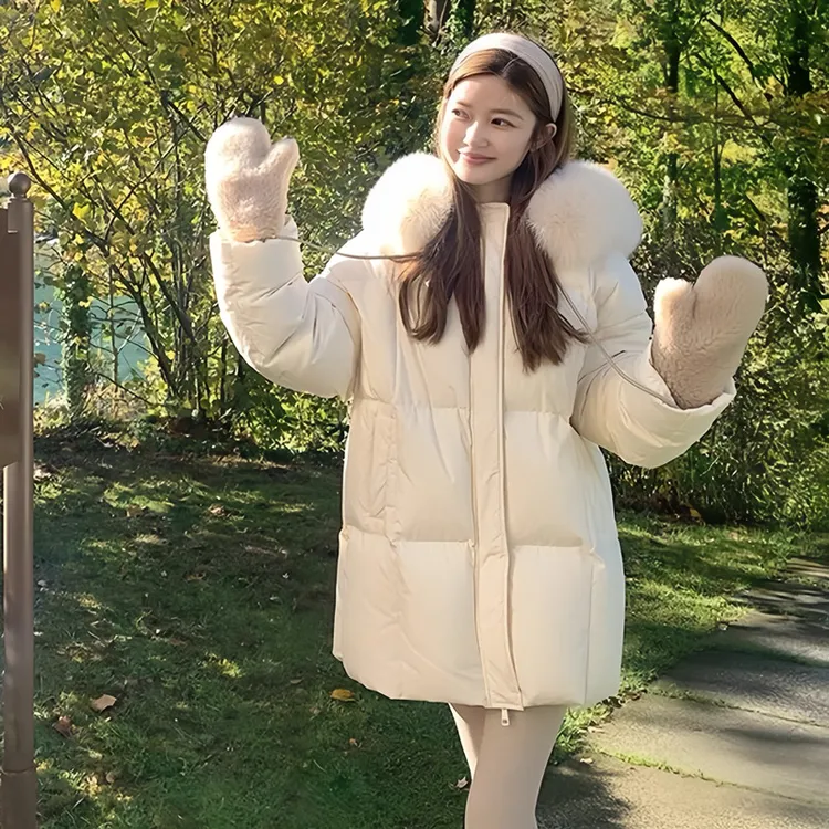 中长款加厚保暖羽绒棉服女冬季设计法式小众气质百搭显瘦棉袄外套