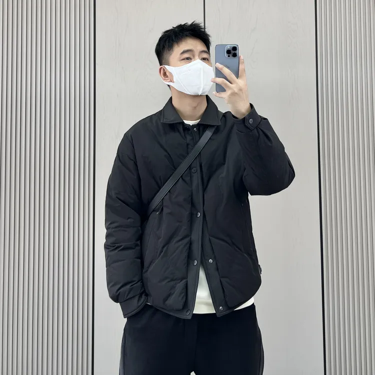 梅一天假两件设计感翻领轻薄款羽绒服男冬季潮流百搭痞帅保暖外套