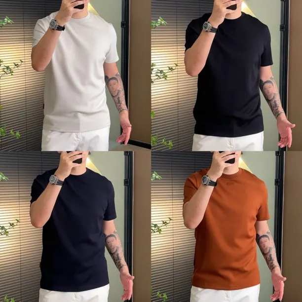 GY9246男士杰家简约百搭舒适透气修身版纯色T恤