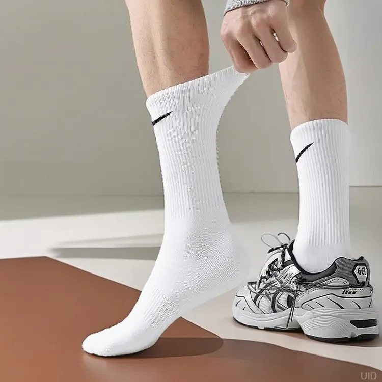 【三双装】奥特莱斯男女中长筒四季棉袜春秋季透气中筒袜子纯棉