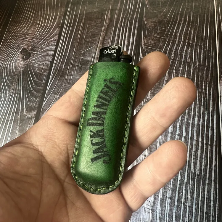 真皮草蜢打火机套复古创意个性耐磨保护壳