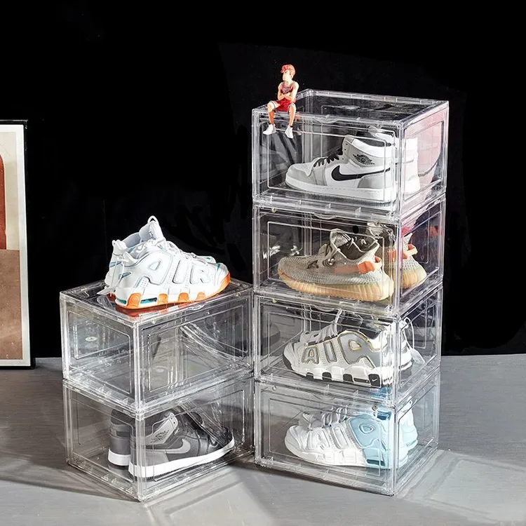 防尘鞋墙亚克力收纳盒展示盒篮球家用抽屉式球鞋盒透明防潮展示柜