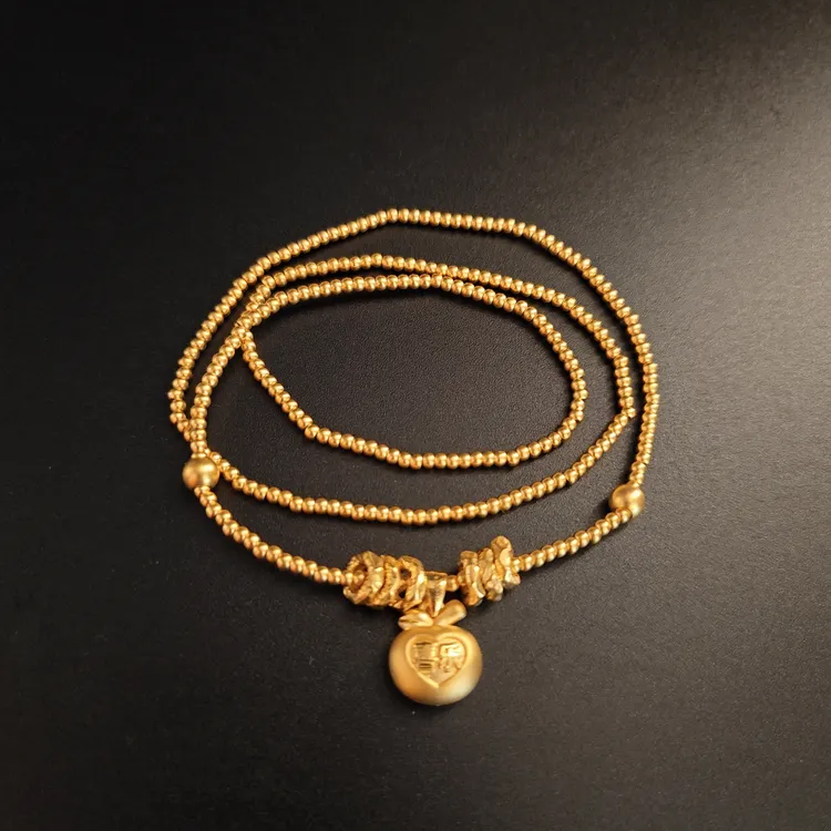 足金999黄金卡2古法金珠盘缠招财喜乐苹果平安夜圣诞节好礼送女友