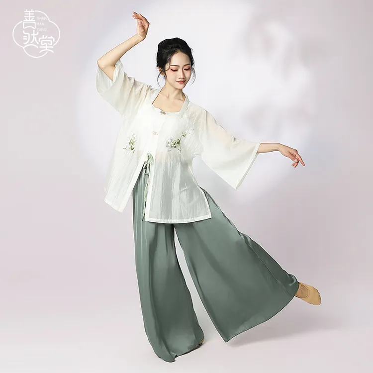 善然堂2025新款古典舞飘逸仙气上衣纱衣练功服身韵演出表演表演服