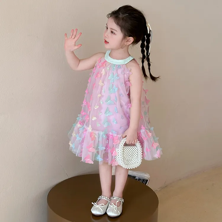 女童超仙蝴蝶吊带公主纱裙宝宝夏季2025新款儿童夏装连衣裙薄款潮