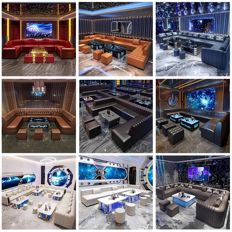 定制KTV酒吧沙发包厢转角沙发卡拉OK卡座茶几清吧小酒馆桌椅U型卡