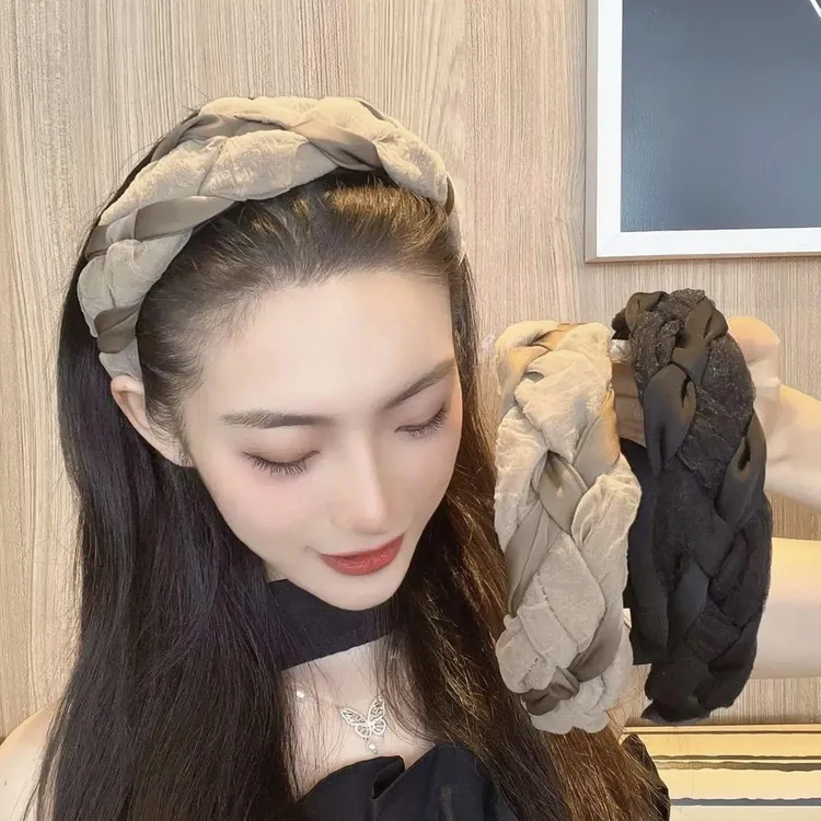 优雅网纱麻花发箍女气质高颅顶发卡头箍夏季高级感百搭发捆头饰品