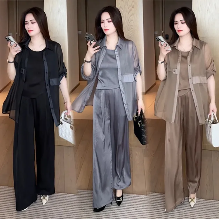 2025新款夏季新款穿搭气质休闲不挑人防晒减龄三件套装时尚宽松