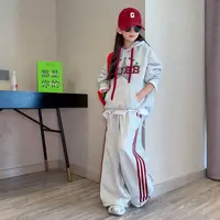 女童套装2025春秋新款儿童数字连帽卫衣两件套运动服女孩秋装洋气