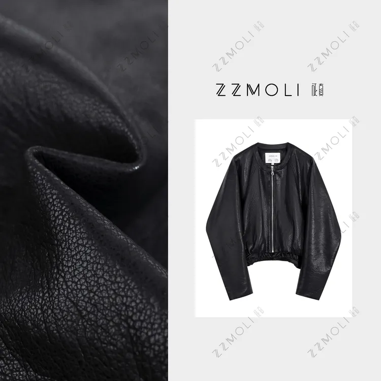 ZZMOLI时髦蝙蝠袖皮衣外套女装慵懒宽松夹克衫洋气衣服ZBY38835F