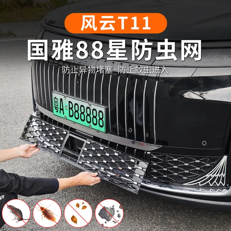 适用于奇瑞风云T11国雅款防虫网水箱中网空调进气口保护罩改装件