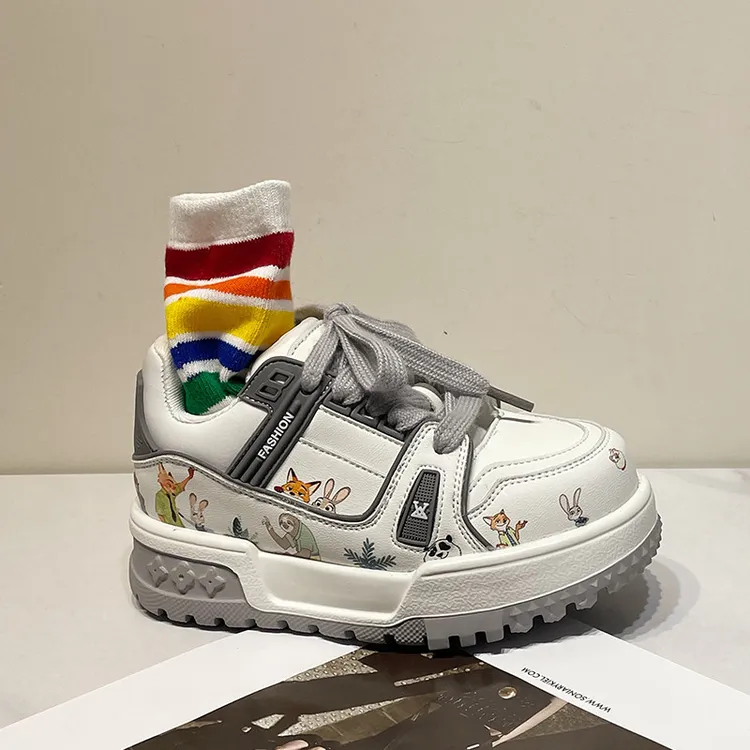 【动物城】新春款左左家男女童卡通板鞋中大童百搭免系带亲子休闲鞋