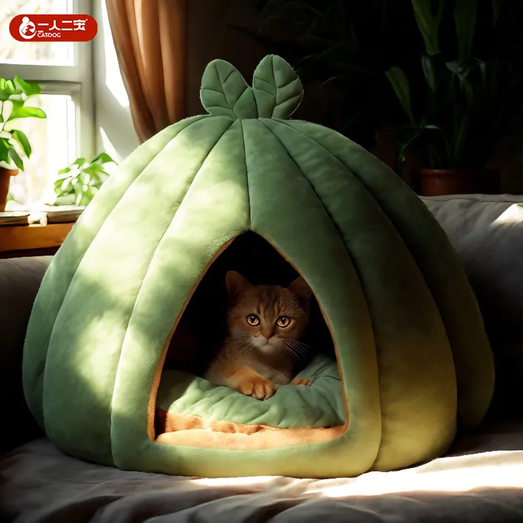 猫窝狗窝冬季保暖冬天封闭式安全感猫咪四季通用南瓜窝冬用品大全