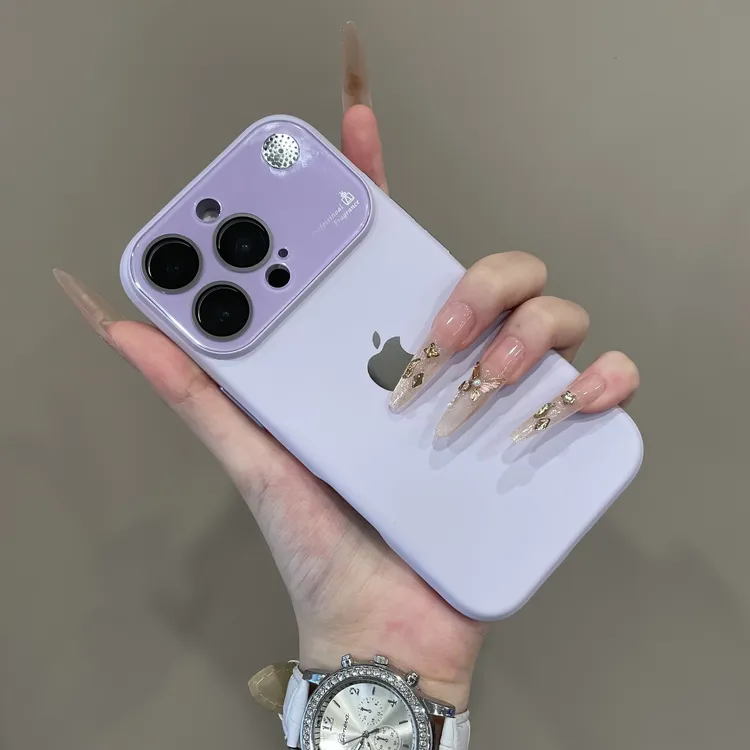 简约纯色液态香薰护镜适用iPhone17手机壳15pm高级16pro保护套13