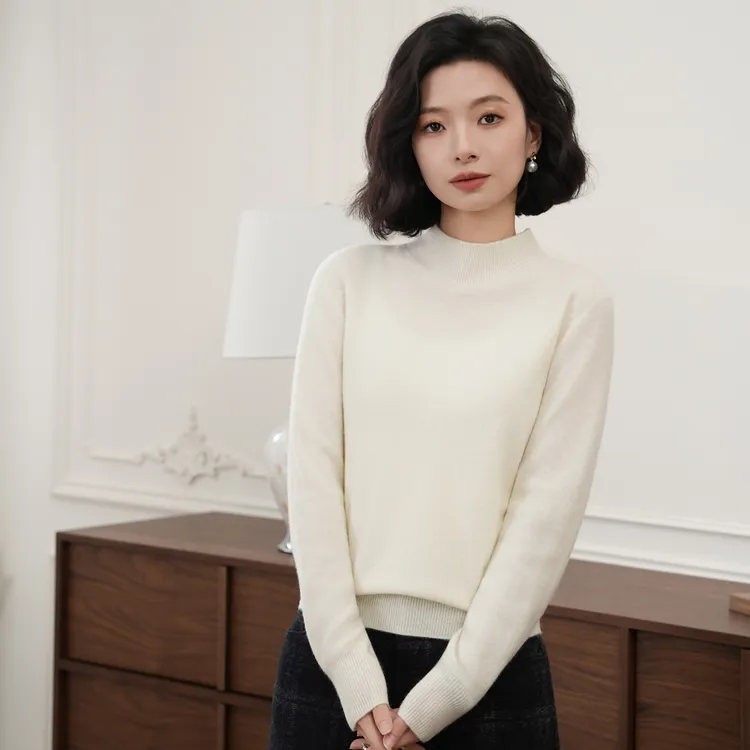 西子/【亲肤日记】羊绒羊毛百搭极简半高领针织衫/MSYF0400
