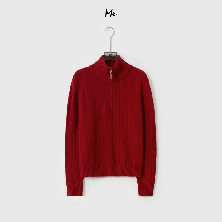 ME【L100%绵羊毛高领绞花衫】超细美利奴绵羊毛奢牌感毛衣MESA4768