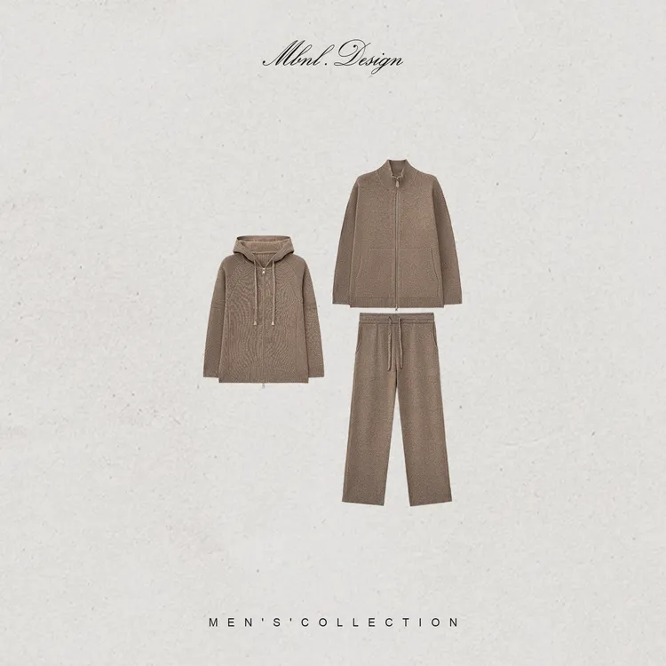 MBNL-F「Mock-Neck」秦磊男装绵羊毛山羊绒混纺套装LL-WWT0101