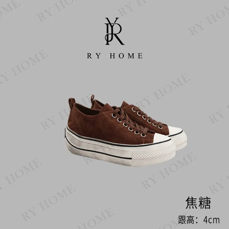 【容雨RYHOME】韩版磨砂皮厚底擦旧脏脏鞋253X1344