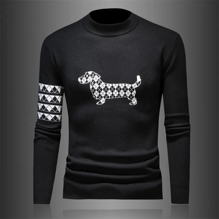 欧洲站轻奢品质大牌圆领羊毛衫男2025秋冬新款加厚保暖针织衫毛衣