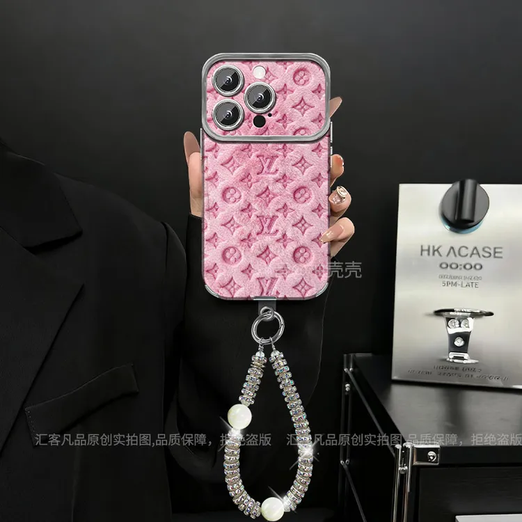 适用于【苹果/oppo/华为/vivo/小米】电镀大视窗毛绒潮牌防摔手机壳