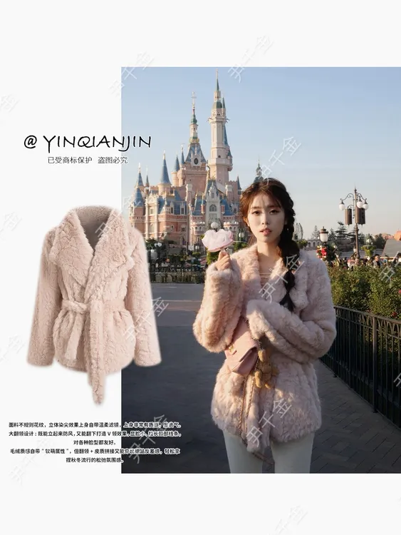*尹千金*【大小姐】皮毛一体仿皮草外套御寒up软软的很贴心～W257606