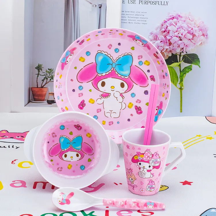 可爱饭碗儿童吃饭碗卡通餐具美乐蒂盘耐摔防烫家用小孩专用宝宝碗