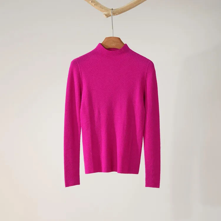 西子/【马蒂斯】48支岛精18针杨子纱无缝半高领羊毛针织衫/MSDH012