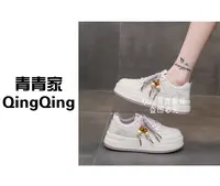 青青家  早秋新款韩版圆头板鞋超轻鞋底时尚休闲鞋-5115