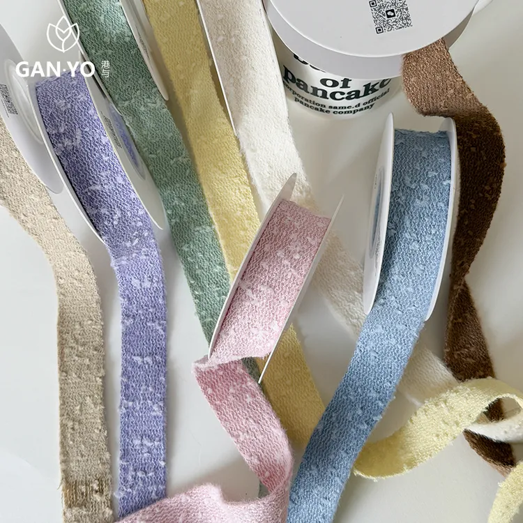 港与 雪花点毛绒丝带鲜花花束包装绑带系蝴蝶结织带花艺diy资材