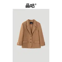 【晶咕&泡芙妈】手工缝线羊毛时尚气质西装外套