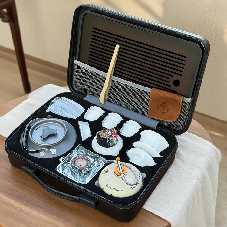 户外旅行茶具一整套装便携包功夫野外露营带烧水炉收纳泡煮茶装备商品图