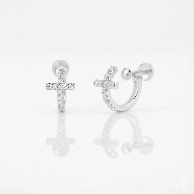 BTSP 无耳洞耳夹十字架轻奢高级感小众男女无痛潮耳夹